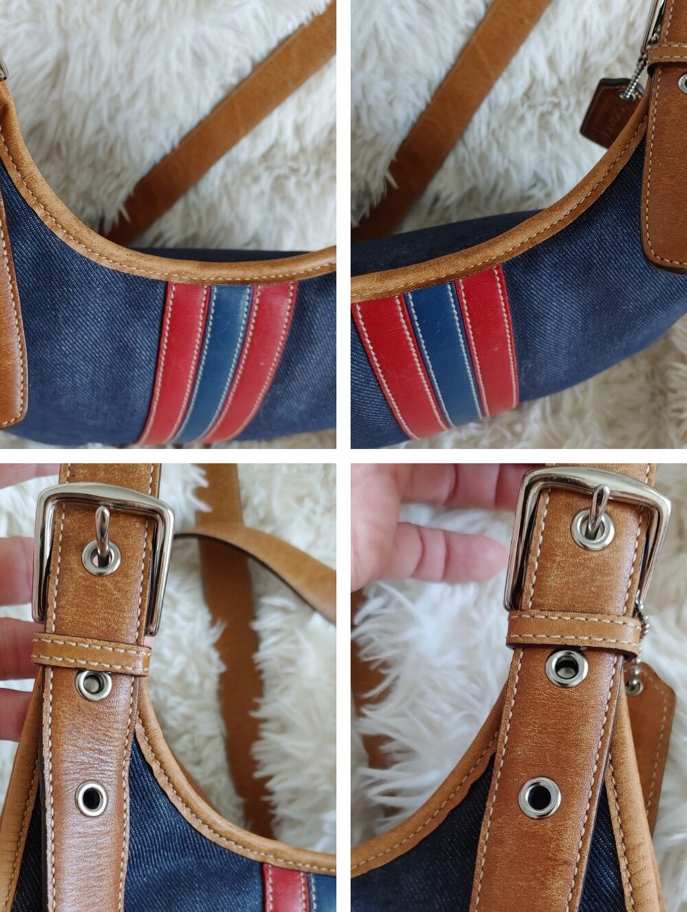 Coach Signature Denim Leather Crossbody Bag - Picture 3 of 16